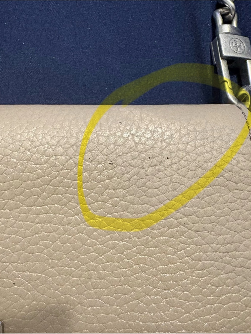 Tory Burch Taupe Brittan Crossbody / Chain Wallet - Picture 4 of 7